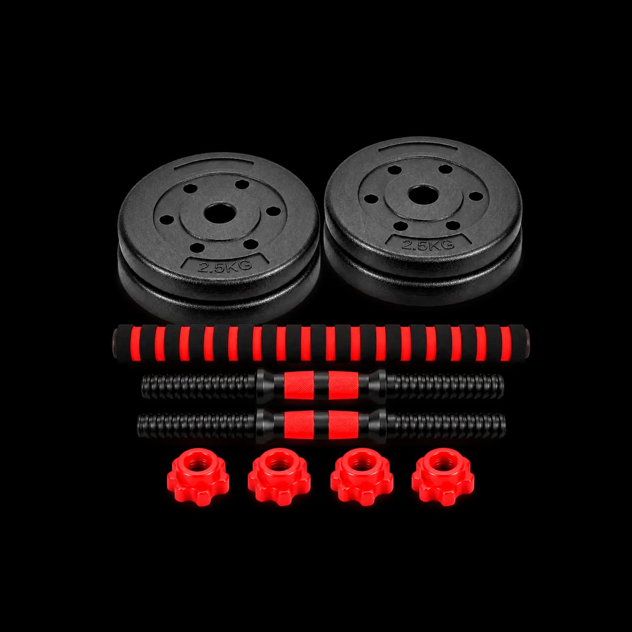 Kit mancuernas convertible en barra 10 kg | 4 discos
