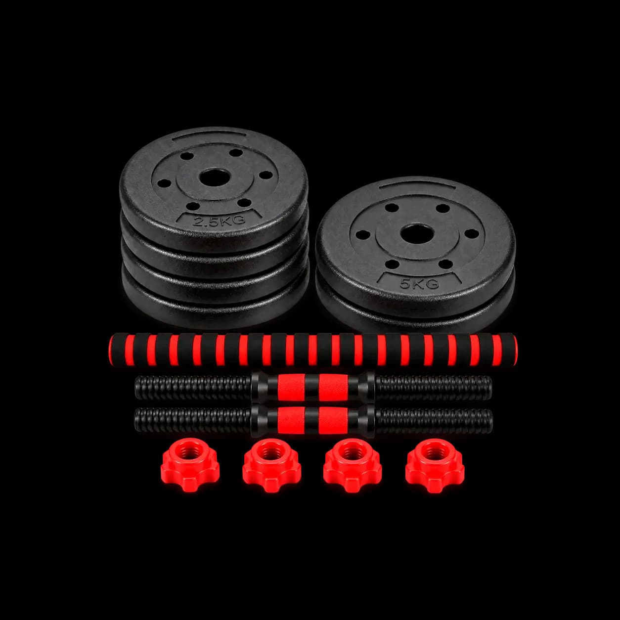 Kit mancuernas convertible en barra 20 kg | 6 discos