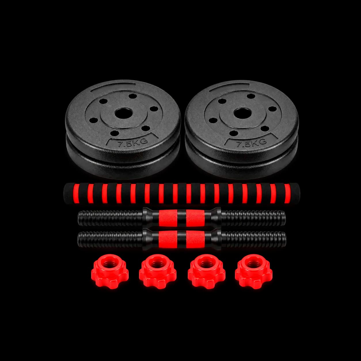 Kit mancuernas convertible en barra 30 kg | 4 discos