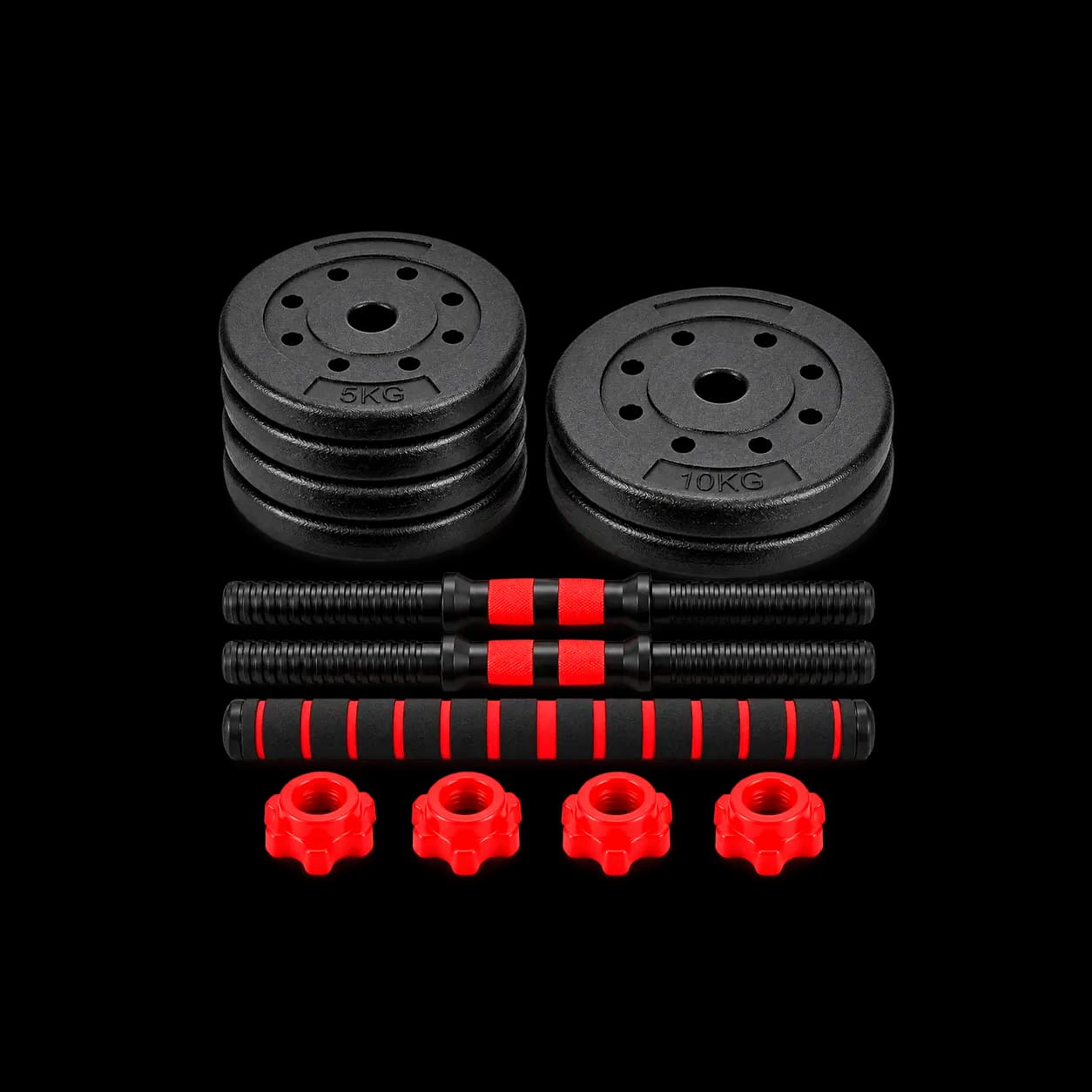 Kit mancuernas convertible en barra 40 kg | 6 discos