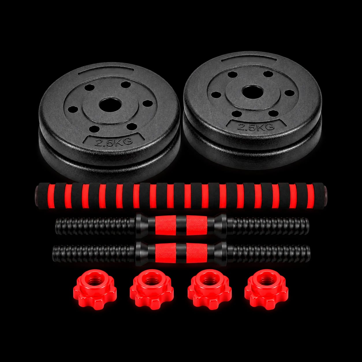 Kit mancuernas convertible en barra 10 kg | 4 discos