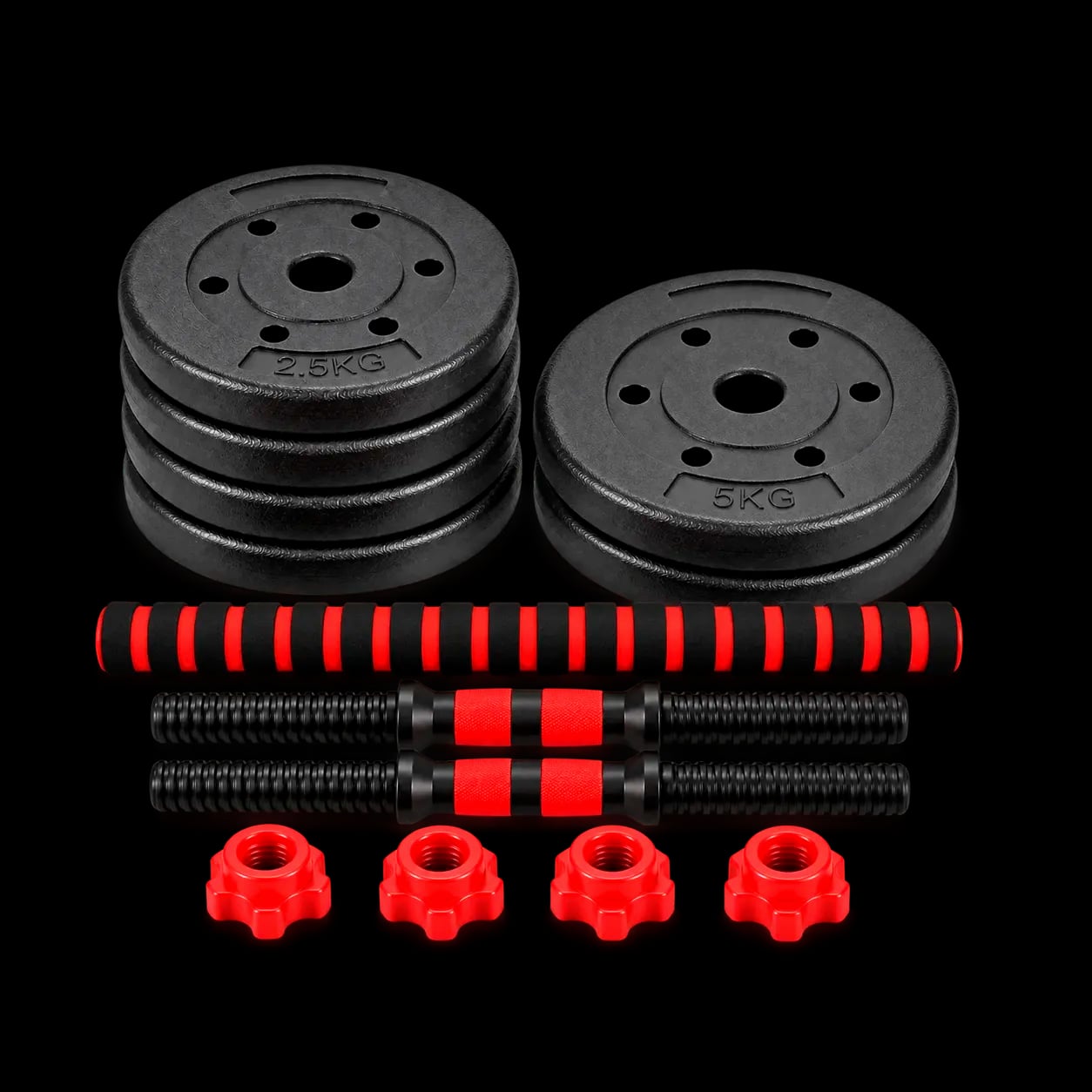 Kit mancuernas convertible en barra 20 kg | 6 discos