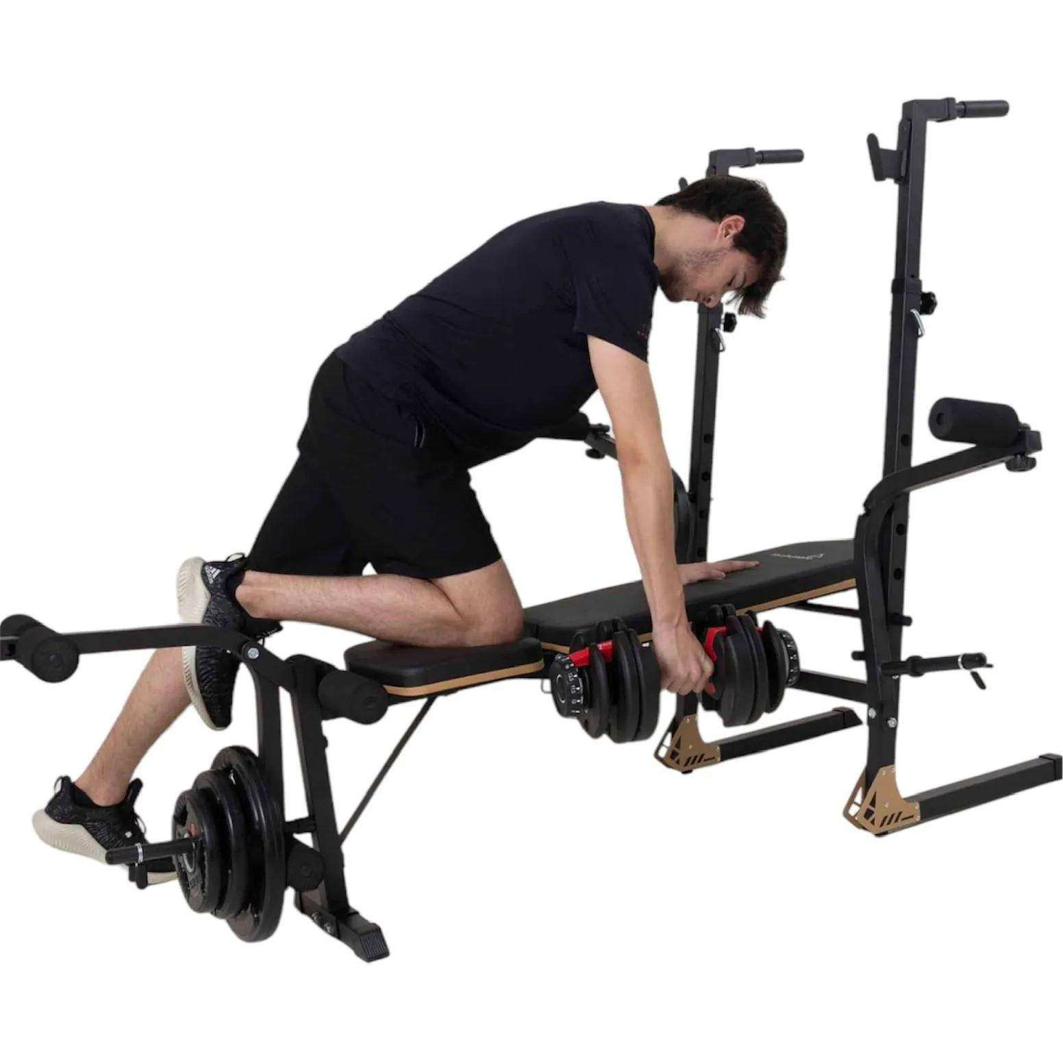 Banco regulable Scott con soporte para barra