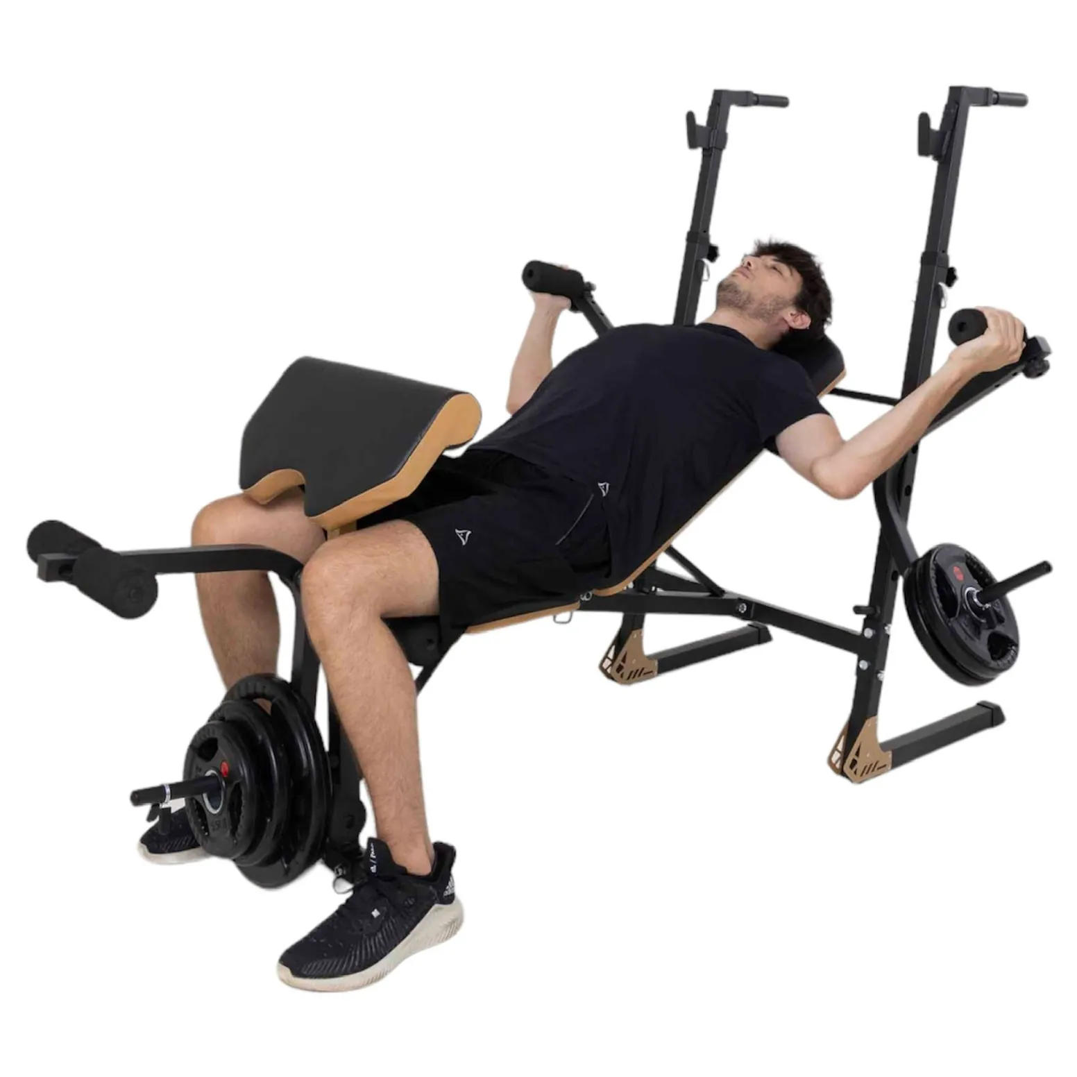 Banco regulable Scott con soporte para barra