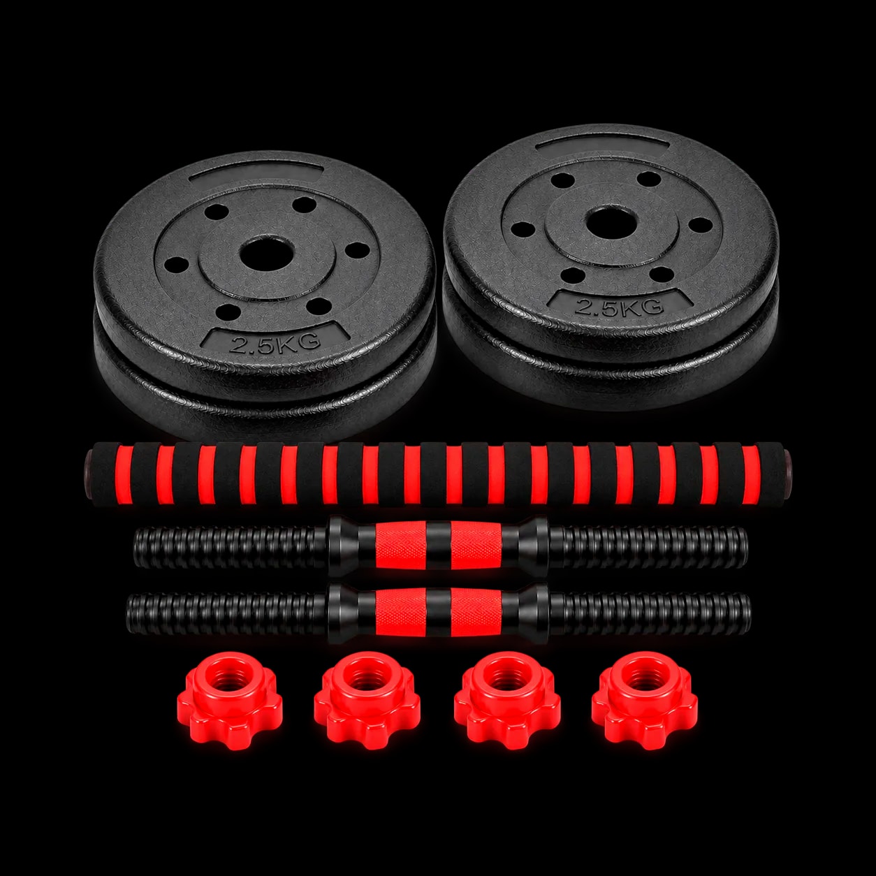 Kit mancuernas convertible en barra 10 kg | 4 discos