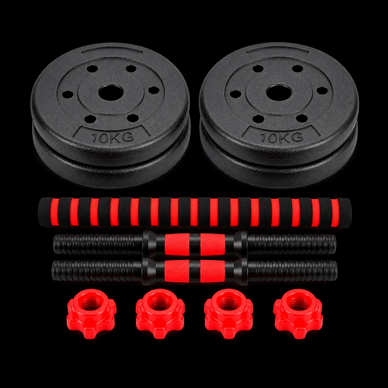 Kit mancuernas convertible en barra 40 kg | 4 discos