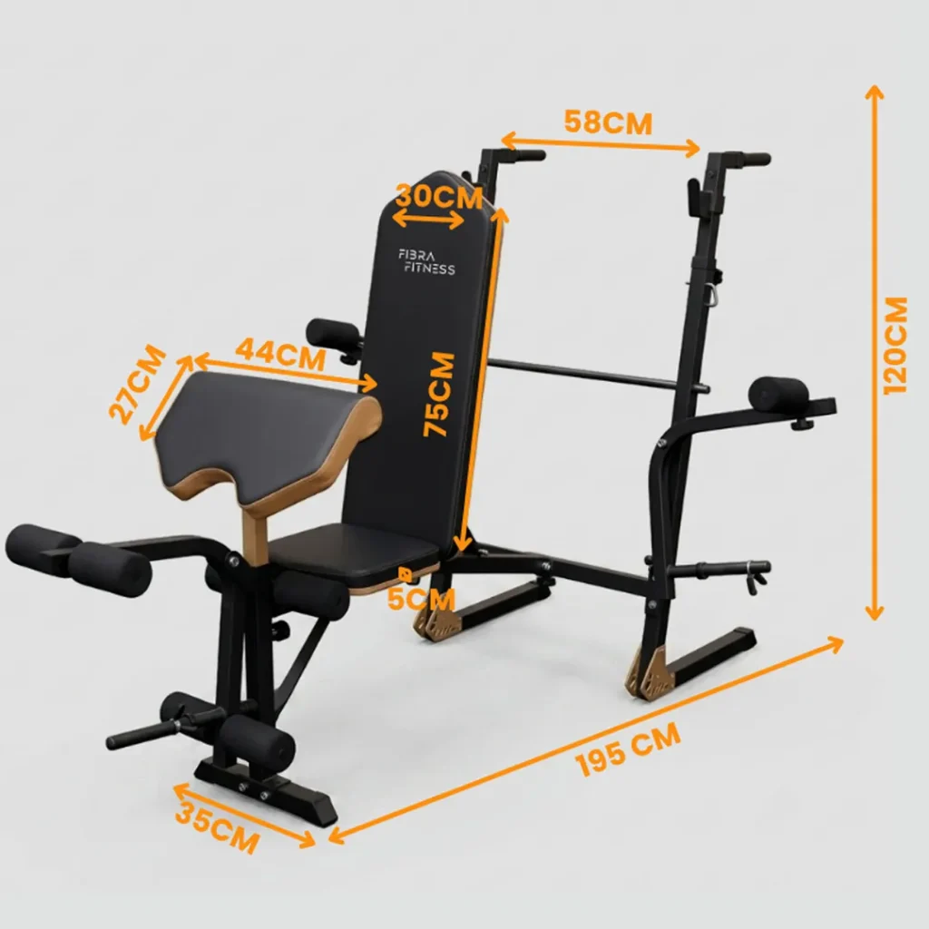 Banco regulable Scott con soporte para barra