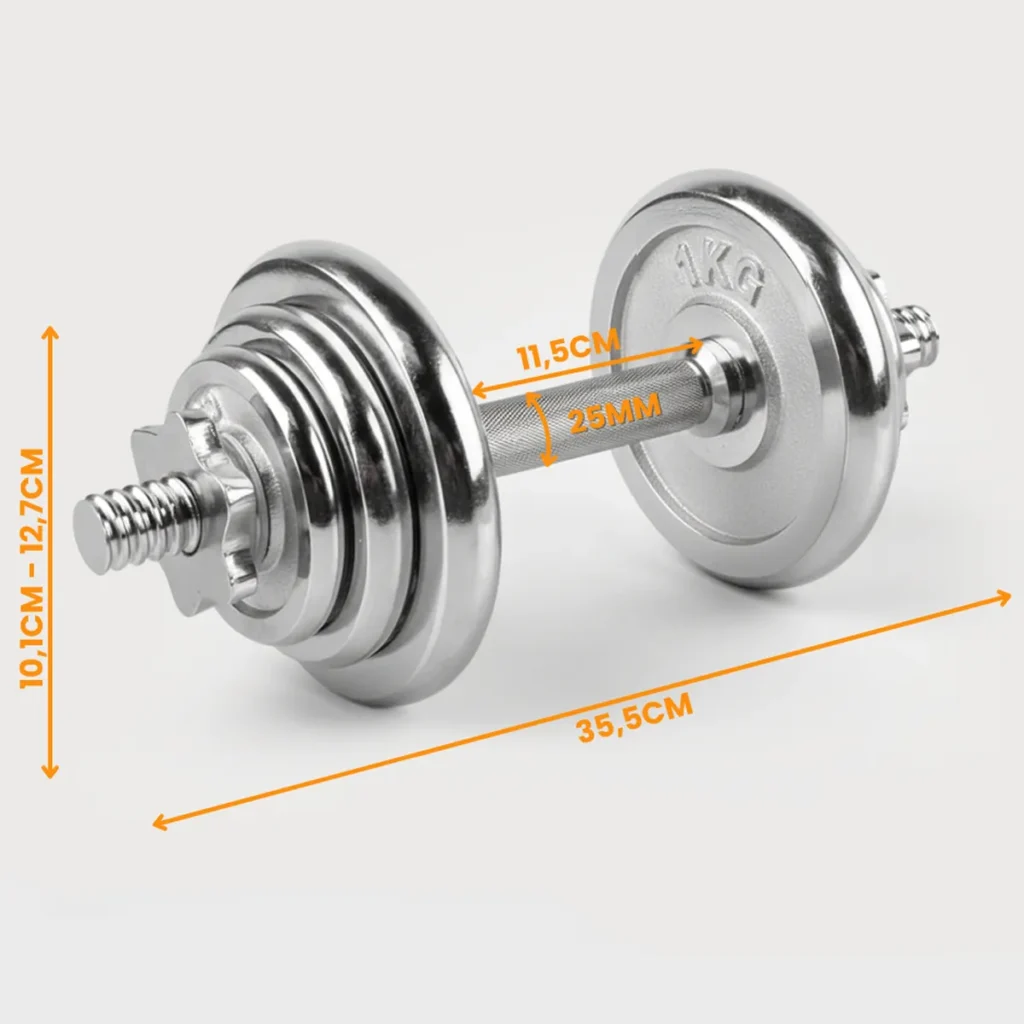 Set de mancuernas cromadas 15 kg