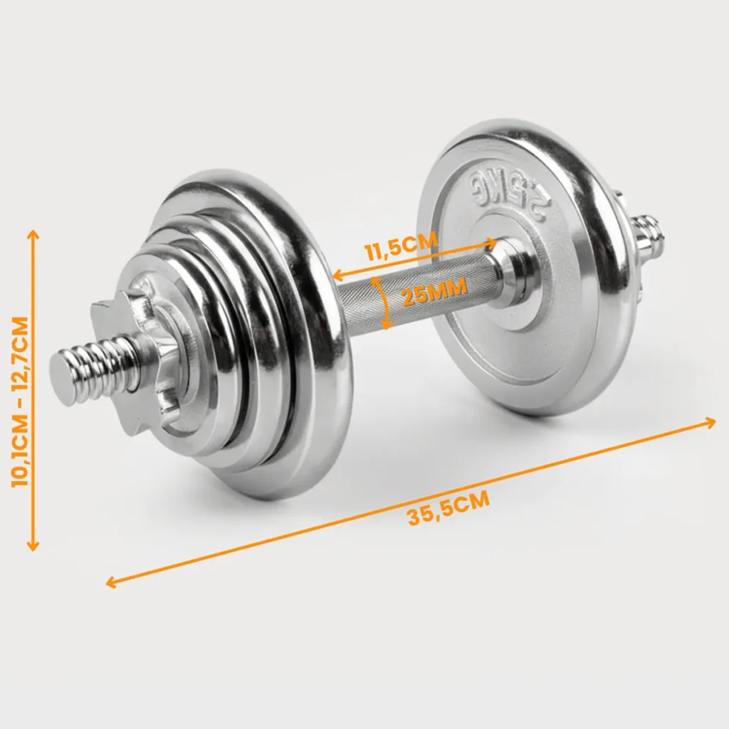 Set de mancuernas cromadas 20 kg